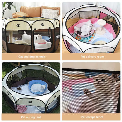 Pet Nest Pet Dog Cat Delivery Room Foldable Cat Nest Pet Fence Tent Octagonal Cage Pet Supplies